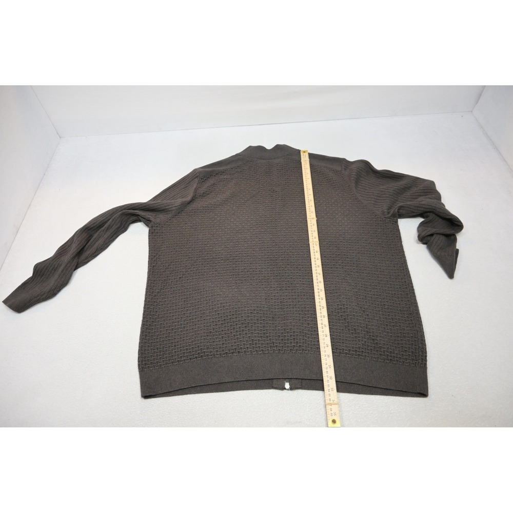 Tommy Bahama Full Zip Sweater Mens 3XLT Brown Textured Basketweave Knit Good - Picture 12 of 12